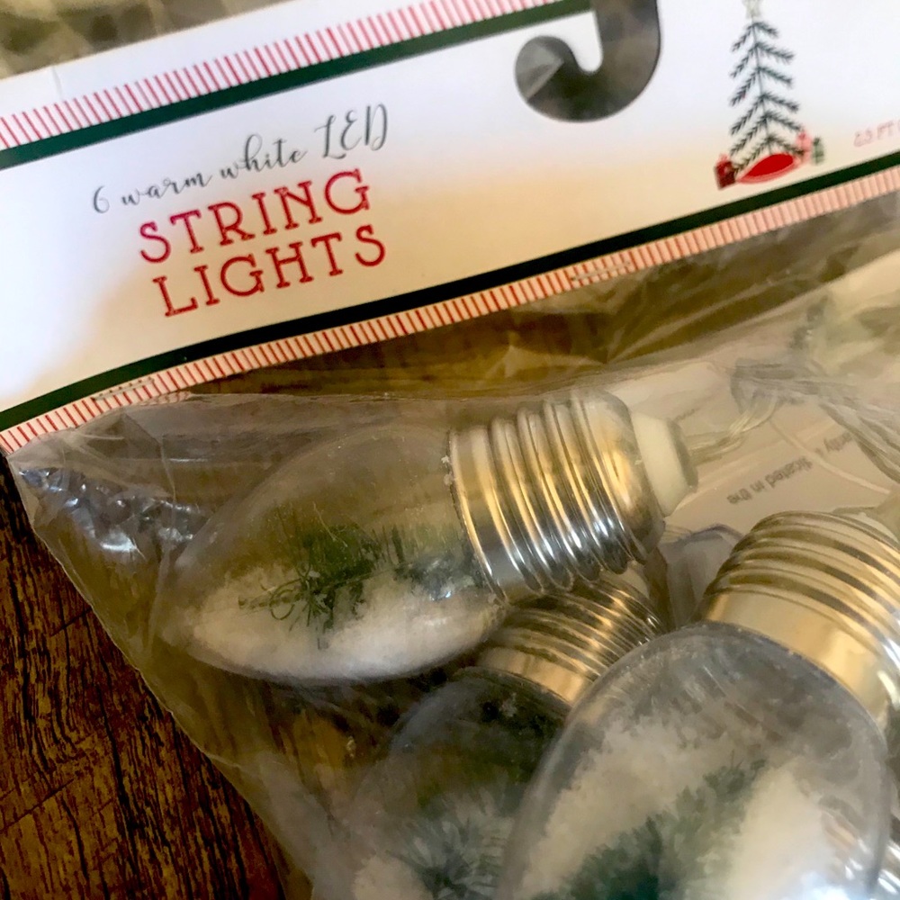 Target string lights snow globe Christmas trees